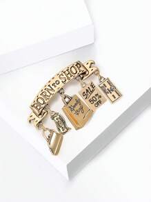 Born To Shop Brooch Pin For Women - Cute Money Bag Letter Tag Brooch For Sweater Jacket Hat Shoes Outfit Accessory
