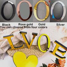 1 Piece 3D Acrylic Mirror Letter Art Wall Sticker - Light And Shadow Intertwined Space Aesthetic Symbol, Gold/Silver/Black/Rose Gold Oversized Letters Self-Adhesive Home Decorative Letter Logo Art Sticker, Artistic 3D Thickened Acrylic Mirror Letters Wall Sticker (3.93/5.9/7.87/11.81 Inches)