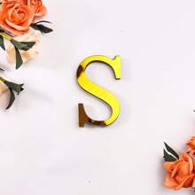 1 Piece 3D Acrylic Mirror Letter Art Wall Sticker - Light And Shadow Intertwined Space Aesthetic Symbol, Gold/Silver/Black/Rose Gold Oversized Letters Self-Adhesive Home Decorative Letter Logo Art Sticker, Artistic 3D Thickened Acrylic Mirror Letters Wall Sticker (3.93/5.9/7.87/11.81 Inches)