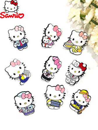 Sanrio Sanrio Brooch HelloKitty Series Badge, Cute Cartoon Brooch Decoration Accessories, Cute Enamel Brooch Backpack For School