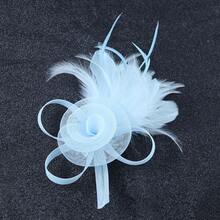 Fascinators Hat Flower Mesh Feathers Headband Derby Hat Clip Tea Party Headwear And Lace Gloves With Bows For Women, School Stuff, Gifts, Wedding - Multicolor - View 17