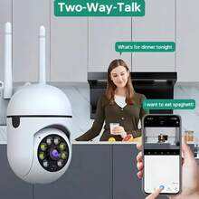 1个/2个1080p智能安防摄像头，双向语音，支持360°全景拍摄、视频录制和夜视功能，仅支持2.4G Wi-Fi连接，适用于智能家居安防系统，提供移动侦测功能，是现代室内高清安防摄像头的理想之选。 - 白色 - 查看 8