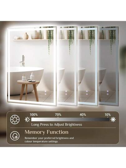 Bathroom Spiegel Lighting, LED Verlichting s, Dimmable, Tempered Glass Explosion Proof, Touch Switch, Memory Function, Fog Free, view 4