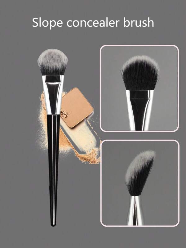 Angled Contoured Concealer Brush, 3 Color Options. Conforms To Facial Contours, Highly Effective Concealing. The Angled Shape And Large Curved Surface Area Allow It To Perfectly Fit Large Areas Of The Face. Precisely Cares For Detailed Areas, Achieving Perfect Coverage. This Concealer Brush Excels Not Only At Handling Large-Area Concealing, But Also Performs Outstandingly When Dealing With Details Like Under The Eyes And Sides Of The Nose.
