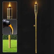 1 peça de tocha ao ar livre de bambu querosene, luz de tocha, luz de tocha, atmosfera de feriado de casamento, luz de tocha, decoração de Natal e Halloween, tocha de acampamento, decoração ao ar livre, tocha de álcool