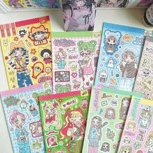 1 张韩国可爱女孩卡通人物贴纸，DIY 装饰贴纸，适合剪贴簿学校用品，返校 - 彩色 - 查看 1