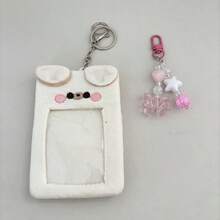 Kawaii 3 Inch Plush Card Holder, Kpop Postcards Storage Bag,Keychain Pendant- Squirrel - Brown - View 5