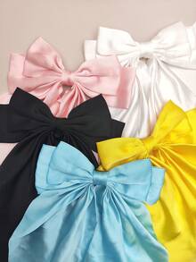 1/5个装 女孩超大蝴蝶结发夹，优雅马尾辫发饰，扁平爪夹 - 彩色 - 查看 2