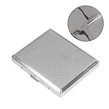 1PC Metal Cigarette Case For Regular, King Size, 100's, Can Hold 20 Cigarettes Cigar Boxes Pocket Cigarettes Holder Storage Container For Men Women ,Smoking Accessories, Cigarette Storage