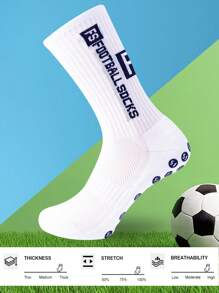 FLSHMCEN 1 paquete de calcetines de fútbol con agarre para hombres y cubrepantorrillas, protectores de pantorrilla antideslizantes para baloncesto, fútbol y deportes