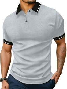 5 Stücke Herren Golfbekleidung POLO Hemd Kurzarm T-Shirt Polo Hemd Sport Lässig Outdoor Sport Polo Hemd, Herren Polo, Herren T-Shirt, einfarbige, alltagstaugliche klassische Farben, Fitness-Training, Basketball, Fußball, Rugby, Golfbekleidung