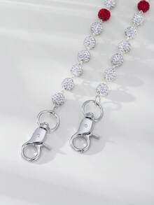 1 件时尚街头嘻哈裤链，奢华简约粘土水钻球水晶链腰带，男女手工身体链，日常穿着装饰，万圣节礼物 - 彩色 - 查看 4