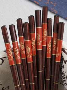Wooden Japanese-Style Goldfish Home Chopsticks, Chinese Original Wood Sushi Chopsticks, Anti-Slip And Anti-Mildew,School Supplies