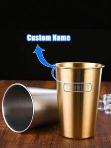 [定制] 4 件个性化瘦身杯，定制咖啡杯，咖啡杯，伴娘杯，单身派对，婚礼派对水杯礼物，定制新娘杯，不锈钢咖啡杯，礼物，水杯 - 4個金色 - 查看 4