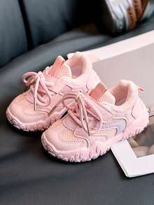 1 par de zapatos casuales para niños con suela suave, antideslizantes, versátiles, para deportes al aire libre, transpirables, con , adecuados para primavera y otoño - Rosa - Ver 11