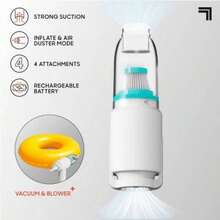 Handheld Cordless Vacuum Cleaner And Blower 2 In 1 For Home Car Pet Hair Cleaning With Rechargeable Battery And Lightweight Design - 白色 - 查看 5