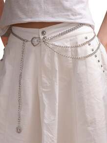 1Pc Chain Belt Silver Gold Chain Belt Chain Belts For Women Fashion Silver Gold Belt Chain Silver Waist Chain Belt Star Chain Belt Metal Chain Belt Moon Chain Belt Layered Waist Belt