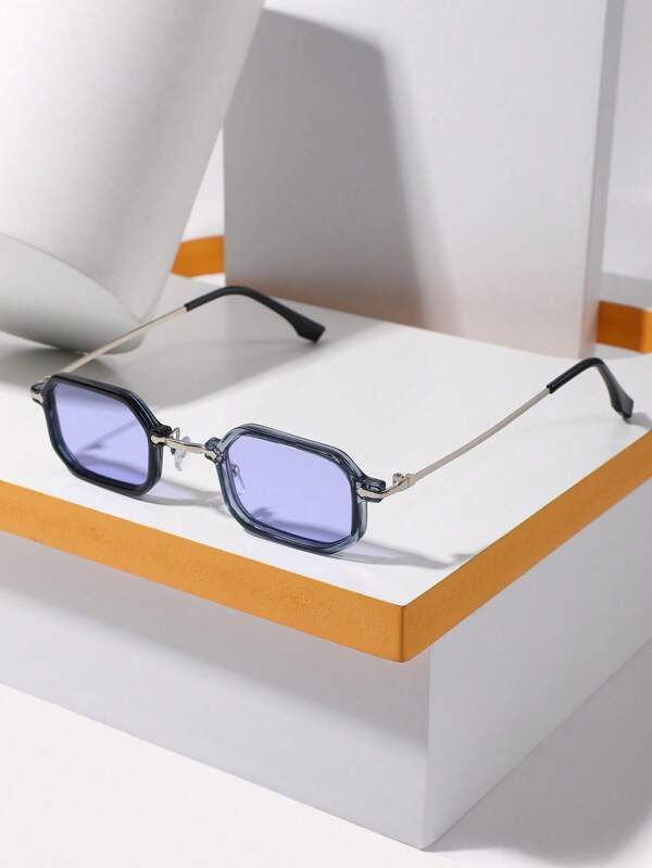 1 Pair Thin Frame Multi-Color Versatile Sunglasses, Lightweight & Durable For Business Or Leisure, Face Flattering Design For Adults