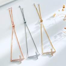 1pc Cross Bracelet, Gold & Silver Tone