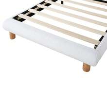 90x200cm Single Bed, Children's Bed, Youth Bed, Upholstered Bed, Wooden Slatted Frame, Circular Fleece, White - White - View 9