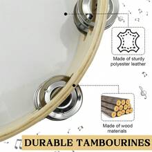 Peace Church Double Layer Hand Tambourine 8/10 Inch Hand Shake Tambourine Percussion Instrument Dance Hand Clap Drum Bible Pattern - Multicolor - View 4