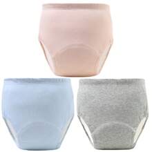 6件柔软训练裤，透气可洗幼儿训练裤，四季皆宜，混色，送给男宝宝和女宝宝的理想礼物，针织面料，防漏，布尿布替代品