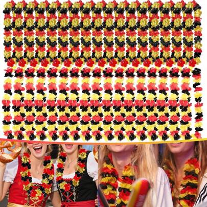 12 set di collane con leis a tema tedesco, ghirlande di fiori tropicali artificiali per giochi sportivi, per tifosi della Germania, per decorazioni di feste di compleanno e vacanze