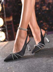 New Women High Heel Mid Heel Not Tired Pointed Toe Fashion Versatile Pumps