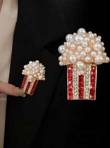 Perle, Edelstein, Popcorn-Brosche, Brustblüte, eleganter und charmanter Kleidungsaccessoire (unisex), das perfekte Geschenk für Feiertage.