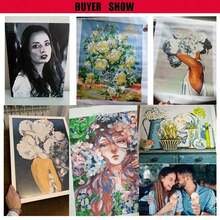 照片定制数字油画 DIY 数字涂色 可定制纪念品 带宠物 家人 朋友 情侣图像 适合家居装饰 婚礼礼物 24 色，图形打印 - 彩色 - 查看 10