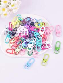 Lote de 20 piezas/Broches de langosta de metal, ganchos, llaveros giratorios, hebillas para hacer llaveros - Accesorios para hacer joyas y manualidades DIY - Colores mezclados al azar - Ver 5