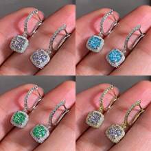 1 Pair Romantic Cubic Zirconia Drop Earrings For Women For Wedding Engagement Anniversary Party Jewelry Valentine's Day Gift