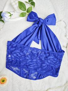 EZNV 1 Pc Fashionable Sexy Lace Halter Strapless Boned Corset Top