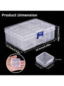 30/20/14 Small Boxes+1 Large Transparent Plastic Storage Box Set, Suitable For Storing Jewelry, Crafts, And Office Supplies, With A Covered Transparent Desktop Storage Box
