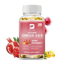 B BEWORTHS Vegan Omega 3-6-9 Capsules - 500mg Omega-3, 180mg Omega-6, 680mg Omega-9 - Pure Plant-Based Fatty Acids For Heart, Brain, Immune & Skin Health - Non-GMO - 3瓶 - 查看 10