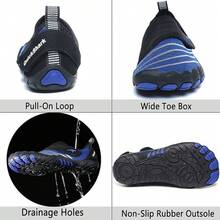 Shoes Barefoot Aqua Socks Outdoor Indoor Quick Dry Sandals Lightweight Slip On Walking Sneakers Beach Pool Swim (Little/Big) - 2-藍色/黑色 - 查看 5