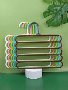 5层防滑S型裤架，多层收纳架，可收纳围巾、床单、领带 - 彩色 - 查看 1