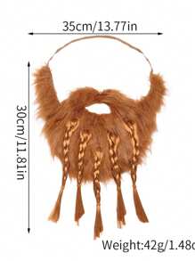 1 pièce Fausse moustache et sourcils réalistes, convient pour Halloween, Noël, Nouvel An, costume de bal masqué, fête de festival