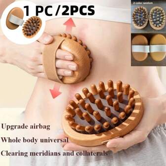 1/2 PCS Body Anti Cellulite Brush Soothing Wooden Essential Oil Spa Air Cushion Massage Hair Comb Scalp Massage Brush Body Massager
