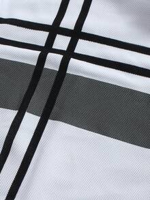 1pc Men's Casual Solid Print Button Collar Long Sleeve Polo Shirt, Suitable For Spring And Autumn, For Fall - White - View 4