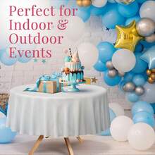 1 Pack Black Round Tablecloth 84 Inch Round Plastic Table Cloth Waterproof Disposable Round Table Cover For Party Birthday Camping Picnic Baby Shower Summer Gifts Wedding Beach Back To School School Supplies Room Decor - Multicolor - View 19