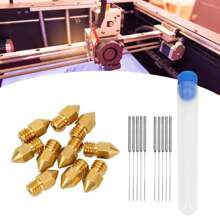 MK8 3D Drucker Messing Düsen Set und Reinigungsnadeln, Pinzette, Schraubenschlüssel 0,2-1,0mm feine Spitze Drucker Zubehör und Reinigungswerkzeug-Set