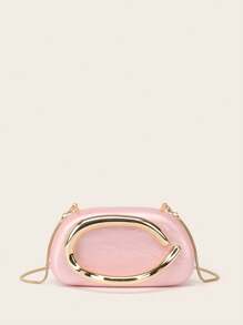 Borsetta da sera, pochette per donne e ragazze, borsa da festa con dettagli in metallo, fibbia e manico in acrilico, adatta a matrimoni e cerimonie, con catenina in metallo, versatile come borsetta e da cocktail, nuova borsa portafoglio per cerimonie e banchetti