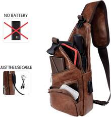 AMJ Crossbody Sling Bag Men Women, Casual Shoulder Backpack, Chest Daypack Satchel For Hiking Travel - Khaki - View 4