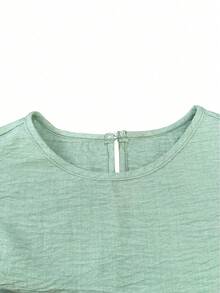 Robe décontractée ajustée pour femmes à col rond, manches longues, couleur unie, élégante