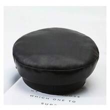 1 件女士金属腰带扣皮帽，返校季 - 黑色 - 查看 4