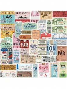 40 张卡通登机牌贴纸，适用于装饰吉他、笔记本、行李箱、防水 DIY 贴纸、学校用品、返校 - 查看 1