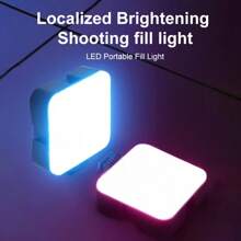 1 set Éclairage doux vidéo portable, Lumière de caméra LED 360° Couleur complète Éclairage de photographie portable, Panneau lumineux gradable 3000-6000K avec trois interfaces à sabot froid, Rechargeable, Convient pour la prise de vue en direct, la vidéoconférence, Vlgo, la photographie, la diffusion en direct - Comprend les accessoires - Noir Convient pour les selfies et la diffusion en direct, la photographie, l'éclairage de selfie pour téléphone