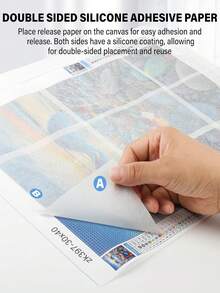 DIY钻石画离型纸双面不粘防尘贴纸透明覆盖纸适用于DIY钻石马赛克刺绣配件工具10/20/30/50/100件 - 彩色 - 查看 4