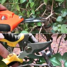 Juego de 3 tijeras de poda de jardín - Tijeras de jardinería profesionales de acero inoxidable con mangos ergonómicos antideslizantes, resortes de alta tensión ahorradores de trabajo y cuchillas metálicas modernas para un corte eficiente